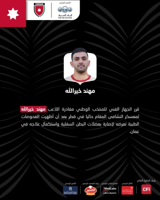 خيرالله يغادر معسر النشامى للإصابة