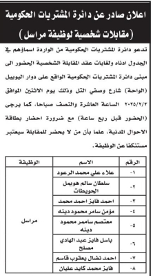 الأردن.. شواغر ومدعوون للتعيين في مؤسسات حكومية  - أسماء