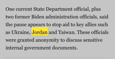 صحيفة أميركية : وزير الخارجية قرر وقف المساعدات للأردن
