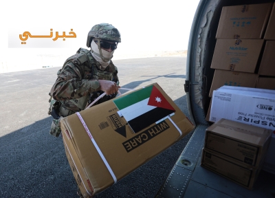 كاميرا خبرني ترافق إحدى طائرات الإغاثة الإنسانية من الأردن إلى غزة - فيديو