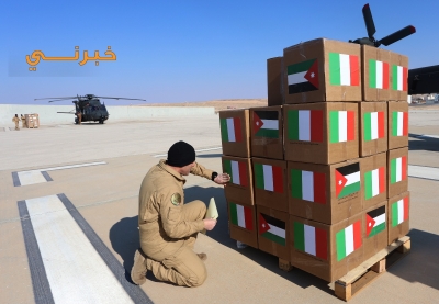 كاميرا خبرني ترافق إحدى طائرات الإغاثة الإنسانية من الأردن إلى غزة - فيديو