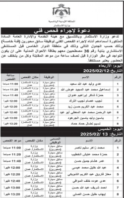 الأردن.. شواغر ومدعوون للتعيين - أسماء