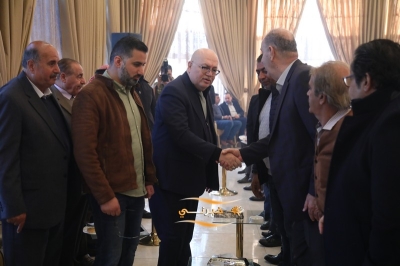 الدويري يستقبل المهنئين بفوزه برئاسة مجلس نقابة المقاولين