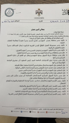 تنقلات كبيرة في امانة عمان - أسماء