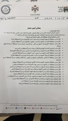 تنقلات كبيرة في امانة عمان - أسماء