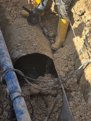 الاشغال توضح سبب الهبوط في شارع الجيش