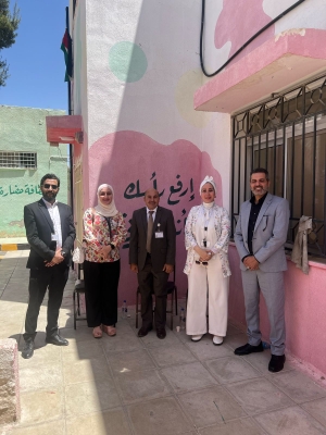 جامعة عمان العربية تُشارك في مبادرة تطوعية في مدرسة أبو حامد