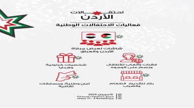 فعاليات عائلية وعرض مباراة الأردن والعراق بالتزامن مع الاحتفالات الوطنية
