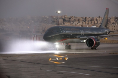 وصول أول طائرة إيرباص A320neo للملكية الأردنية إلى مطار عمّان المدني