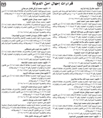 أمن الدولة تمهل متهمين 10 أيام لتسليم أنفسهم (أسماء)