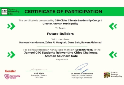 هندسة العمارة في جامعة البترا تحصد ثلاث جوائز في المسابقة الدولية 