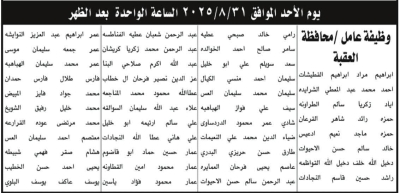 مدعوون للتعيين في (الصوامع والتموين) - أسماء