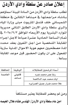 وظائف حكومية شاغرة ومدعوون للمقابلات الشخصية - اسماء