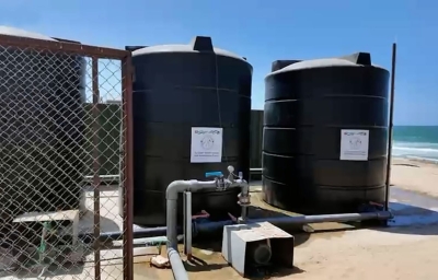 وكالة الإمارات للمساعدات الدولية تمد يدها لغزة عبر  خط المياه الناقل