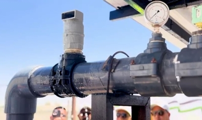 وكالة الإمارات للمساعدات الدولية تمد يدها لغزة عبر  خط المياه الناقل