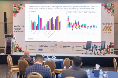 المناصير للزيوت والمحروقات الراعي الذهبي لمنتدى 12  لوقود الطيران الذي نظمه الاتحاد العربي للنقل الجوي (AACO)