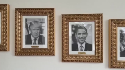 ترمب يستبدل صورة بايدن بقلم آلي ! - فيديو وصور