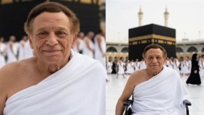 ظهر بملابس الإحرام .. حقيقة صورة عادل إمام في مكة - صورة