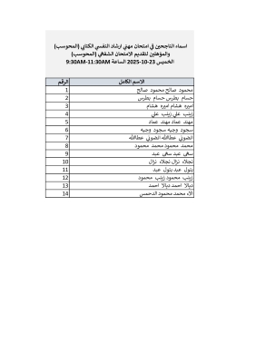 إليكم أسماء الناجحين في الامتحانات الكتابية لوزارة الصحة