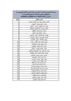 إليكم أسماء الناجحين في الامتحانات الكتابية لوزارة الصحة