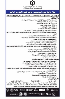 جامعة أردنية خاصة تطلب موظفين بكالوريوس