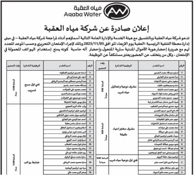 دعوات لمقابلات شخصية وإعلانات عن وظائف شاغرة في عدد من المؤسسات الحكومية