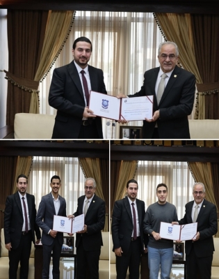 رئيس عمان الأهلية يكرّم فريق الجامعة الفائز بالمركز الثاني محلياً بمسابقة IEEE  للأمن السيبراني والأول في فئة الويب المتقدّم