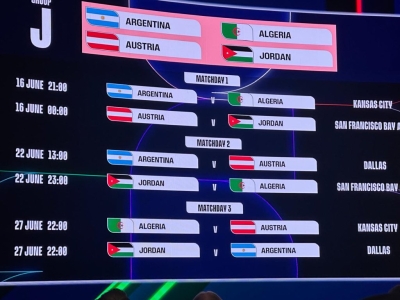 الأمير علي ينشر جدول مباريات النشامى في المونديال