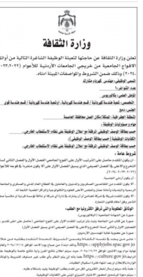 وزارات ومؤسسات حكومية تعلن عن شواغر وظيفية جديدة