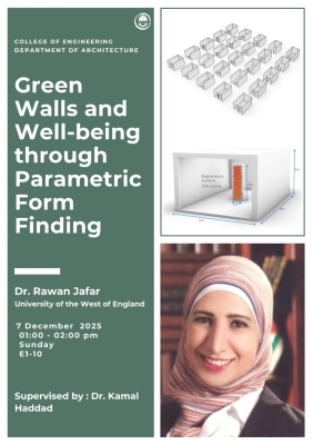 الجدران الخضراء والصحة عبر التصميم البارامتري: محاضرة متخصصة لطلبة العمارة في جامعة عمان العربية