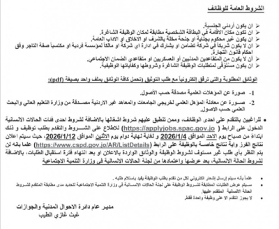 مؤسسات حكومية تعلن عن شواغر وظيفية وتدعو متقدمين لمقابلات