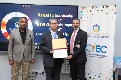 جامعة عمان العربية تكرم المشاركين في فعاليات اسبوع الريادة العالمي 2025