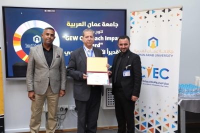 جامعة عمان العربية تكرم المشاركين في فعاليات اسبوع الريادة العالمي 2025