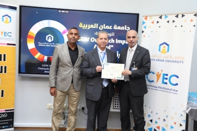 جامعة عمان العربية تكرم المشاركين في فعاليات اسبوع الريادة العالمي 2025