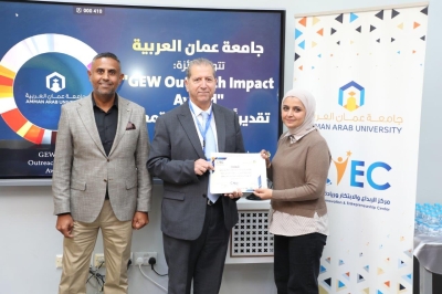 جامعة عمان العربية تكرم المشاركين في فعاليات اسبوع الريادة العالمي 2025