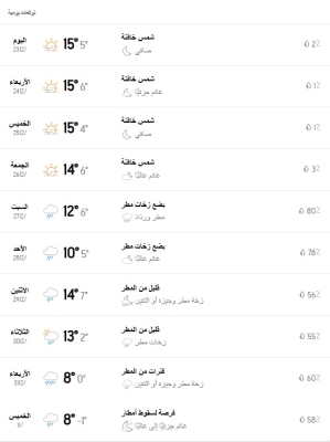 أولى أمطار الشتاء على الأردن يوم السبت