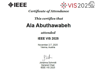 تكنولوجيا المعلومات في (عمان العربية) تشارك في أعمال المؤتمر العلمي الدولي IEEE VIS 2025  في النمسا