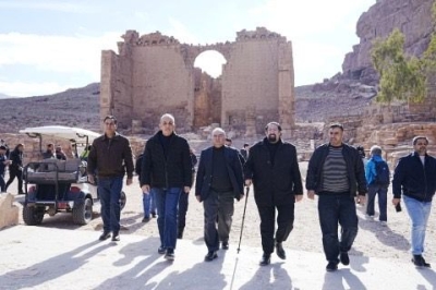 حجازين والبريزات يتفقدان الموقع الأثري في البترا ويراقبان سير الحركة السياحية