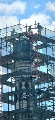 إعادة تأهيل مأذنة مسجد الشيشان في صويلح بجهود أبنائه مطلع 2026