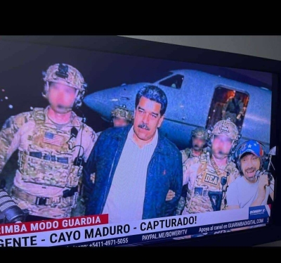 أول صورة لـ مادورو وهو في قبضة القوات الأمريكية