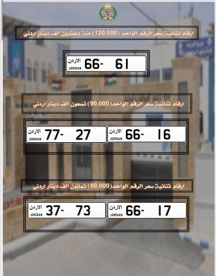 طرح مجموعة جديدة من أرقام لوحات المركبات المميزة للبيع