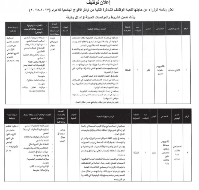 للأردنيين.. رئاسة الوزراء تعلن عن شواغر للتعيين - تفاصيل