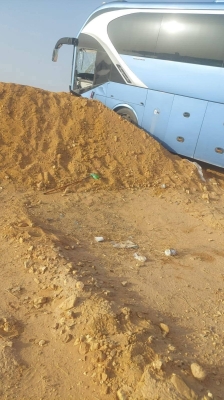 تفاصيل حادث سير لباص معتمرين أردنيين في السعودية - صور