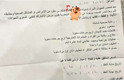 الاردن .. رعاية صحية لكلب تكلف 750 دينارا في عيادة خاصة - صورة