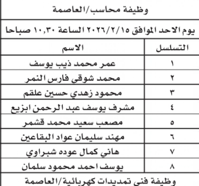 دوائر حكومية تعلن مواعيد امتحانات كفايات ودعوات لمقابلات التوظيف