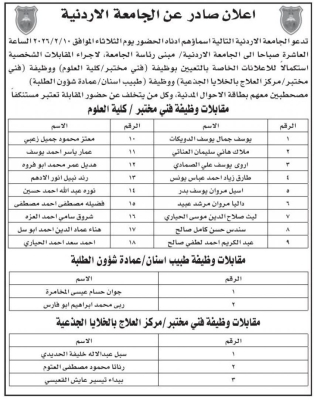 فرص توظيف رسمية.. ودعوات لإجراء مقابلات شخصية (أسماء)