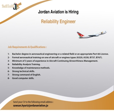 Jordan Aviation Announces Multiple Engineering and Technical Job Openings