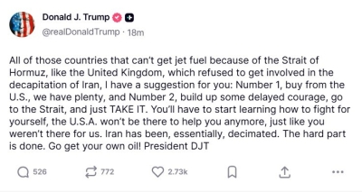 ترمب لبريطانيا وفرنسا: اذهبوا لهرمز بأنفسكم .. لن نساعدكم بعد اليوم