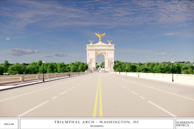 بالصور .. إدارة ترامب تكشف عن (قوس النصر)