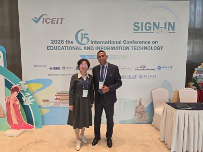 كلية العلوم التربوية والنفسية في جامعة عمان العربية تشارك في مؤتمر (ICEIT 2026) الدولي في الصين